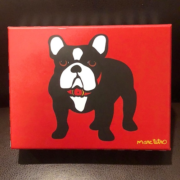 MARC TETRO Full Zip Bull Dog Wristlet CHOICE Red or Black Saffiano Leather NIB - Picture 13 of 17